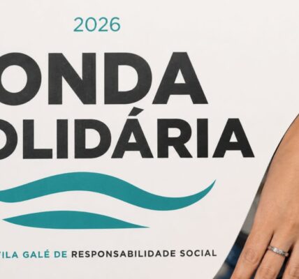 Cartaz promocional do Prêmio Onda Solidária 2026 de Responsabilidade Social da Vila Galé com logotipo em tons de verde e preto.