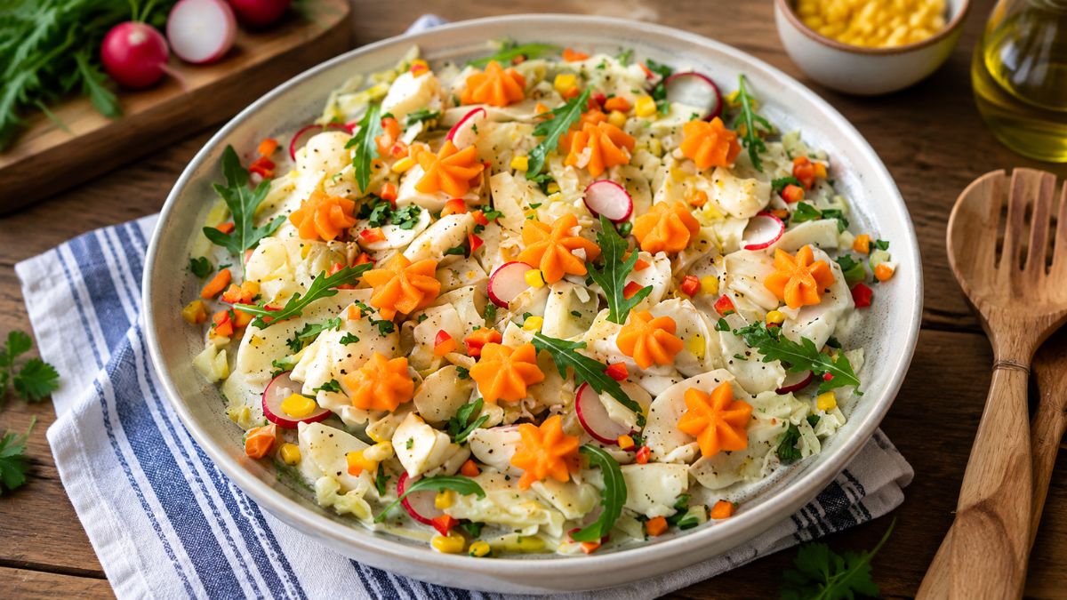 Carpaccio de bacalhau com batata doce