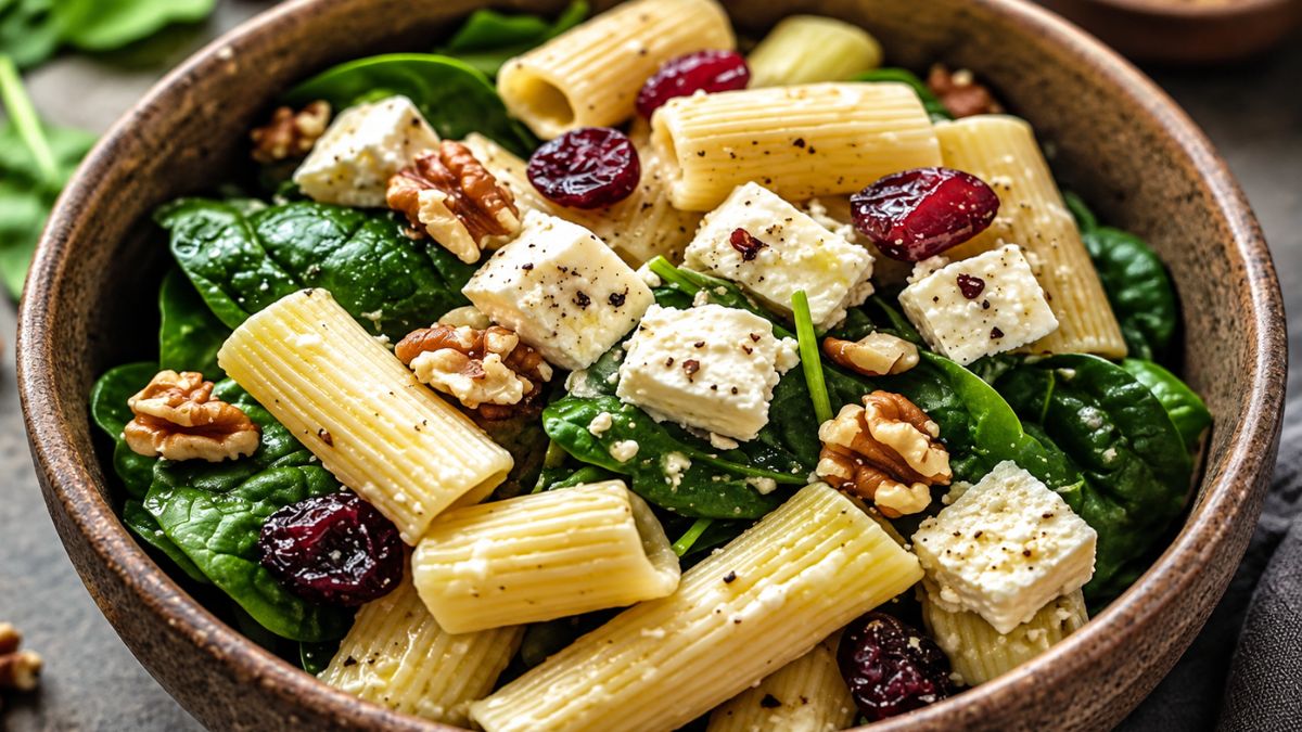 Salada de Massa com Queijo e Azeitonas
